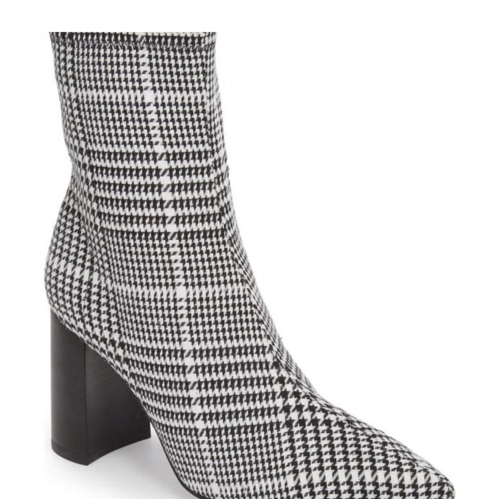Jeffrey Campbell Black and White Houndstooth Ankle Boots